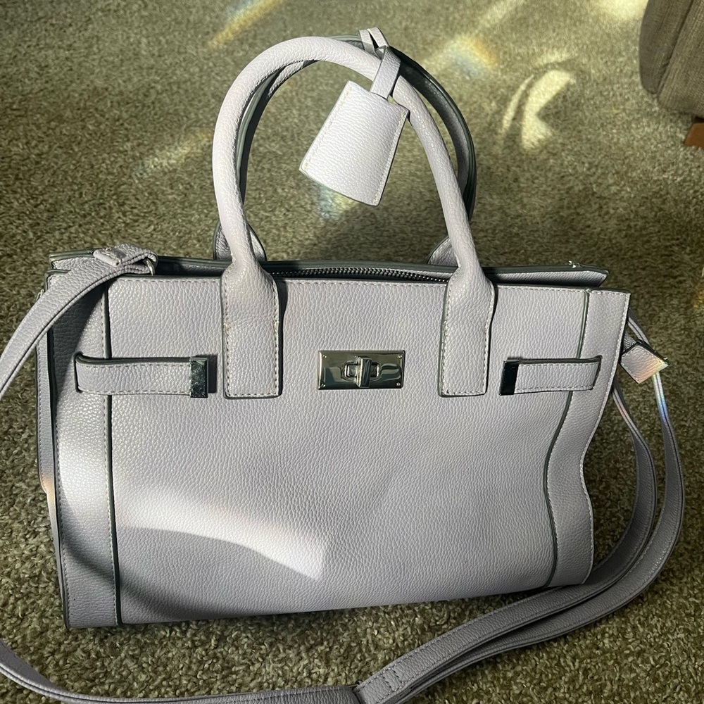 Lavender Satchel with Silver Hardware